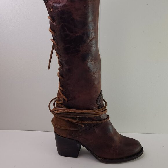 Freebird Steven Coal Brown Leather Tall High Boots (8 US) - Picture 11 of 13
